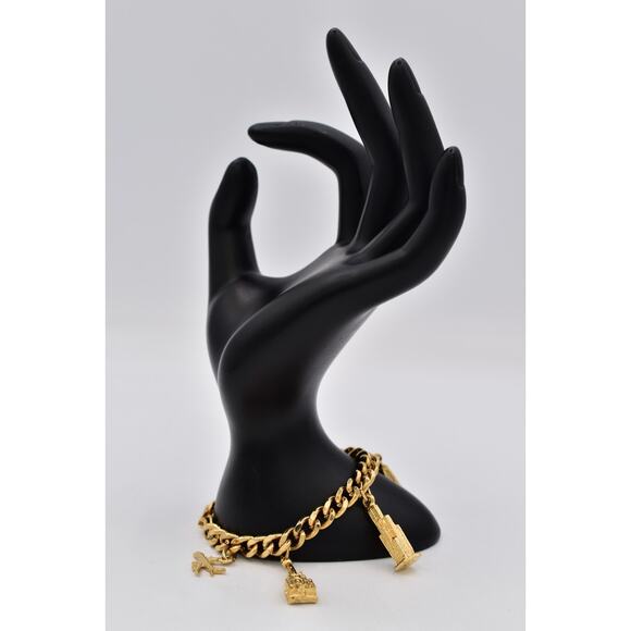 Vintage NYC Landmark Charm Bracelet Gold Tone Skyscraper Dangle Chain 80s BinO - Picture 8 of 12